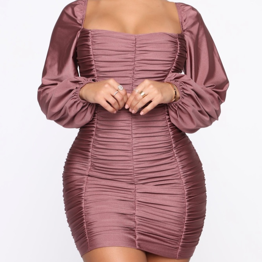 Fashionnova Keep waiting ruched mini dress size M